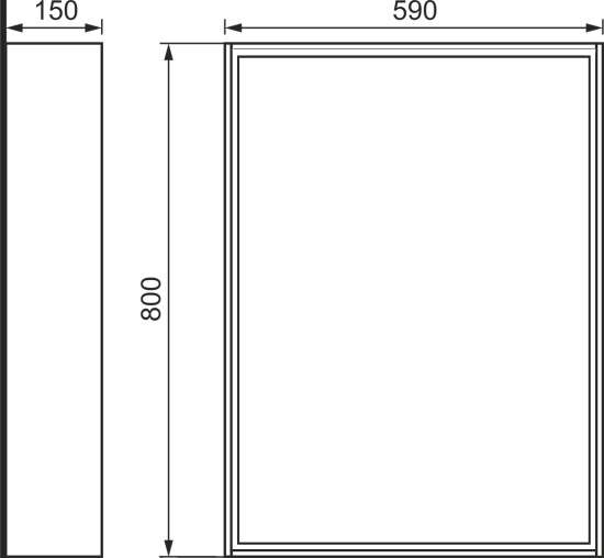 Зеркало-шкаф Raval Frame 60 с подсветкой