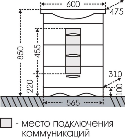 Мебель для ванной СанТа Верона 60 напольная, 3 ящика