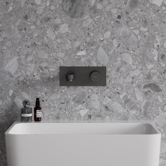 Смеситель для раковины Omnires Contour CT8015AT с внутренней частью, антрацит