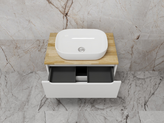 Тумба с раковиной Style Line Бали 70 со столешницей, белый софт