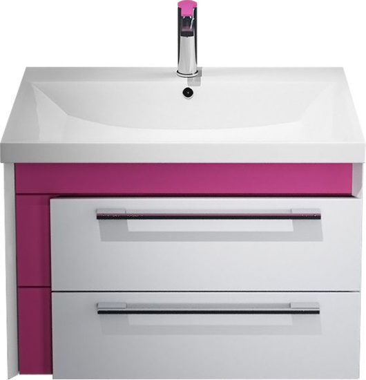 Тумба с раковиной Iddis Color Plus 60 белая, розовая