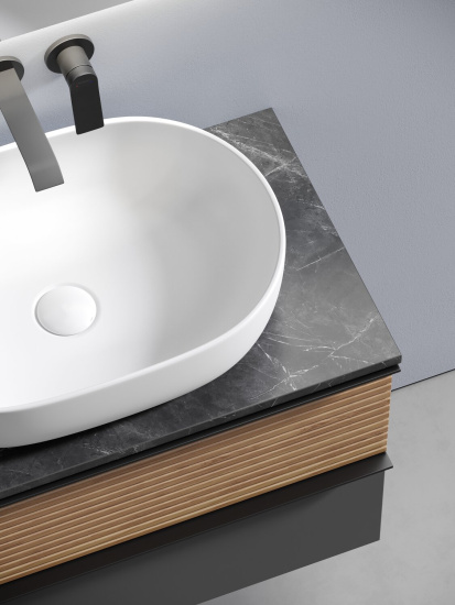 Тумба с раковиной Sancos Delta 80 дуб красный/графит, DL80GR