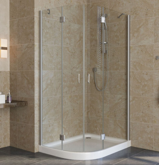 Душевой уголок Vegas Glass AFS-F Lux 100*80 07 01 R профиль матовый хром, стекло прозрачное