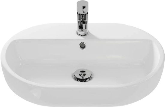 Мебель для ванной Runo Вудлайн 65, скандинавский дуб, раковина Caspia 60 Oval