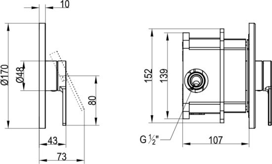Смеситель для душа Villeroy & Boch Architectura TVS10335200061