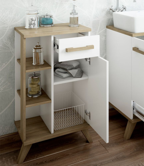Тумба Sanflor Ингрид 50 белый матовый, швейцарский вяз