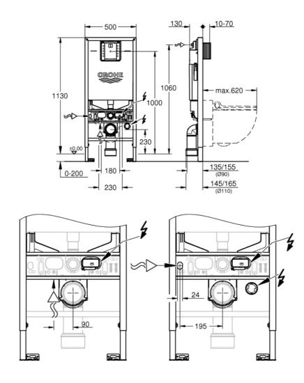 Инсталляция для унитаза Grohe Rapid SL 38596000