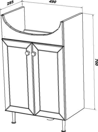 Тумба с раковиной Sanstar Бриз 55