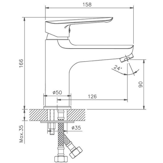 Смеситель для раковины Haiba HB198 HB10198 хром