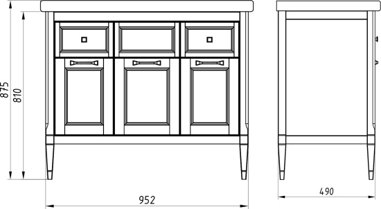 Тумба с раковиной ASB-Woodline Гранда 105