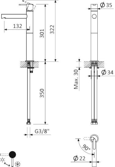 Смеситель для раковины Cezares Leaf LC1-01-W0