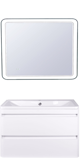 Тумба с раковиной Style Line Атлантика 90 Люкс Plus, подвесная, антискрейч