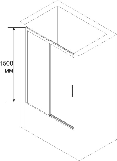 Шторка на ванну RGW Screens SC-45 180х150, профиль хром