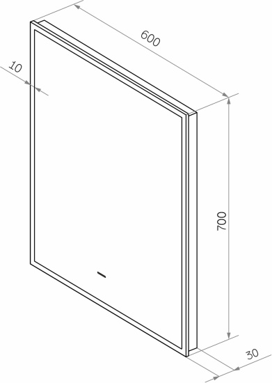 Зеркало Diwo Элиста 60 черное, с подсветкой, инфракрасный выключатель