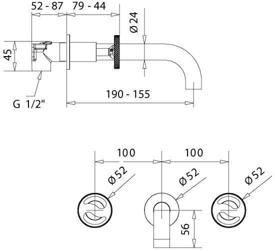 Смеситель для раковины Migliore Reversa 28205 с внутренней частью, золото