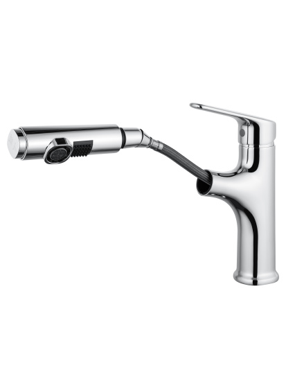 Смеситель для раковины Wonzon & Woghand WW-AE4151-CR с выдвижным изливом