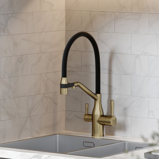Смеситель для кухни Sancos Orta SC4008BG, брашированное золото