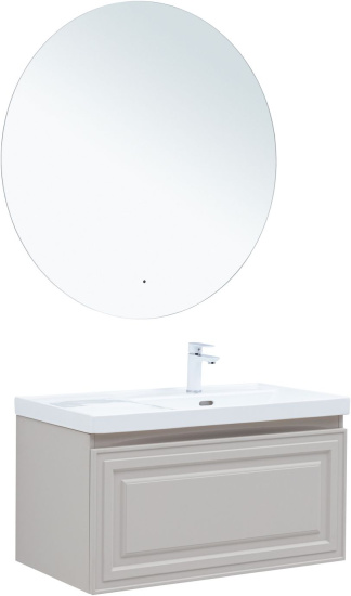 Тумба с раковиной Aquanet Агата 90 R 1 ящик, бежевая