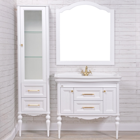 Пенал ValenHouse Эстетика 40 R белый, фурнитура золото