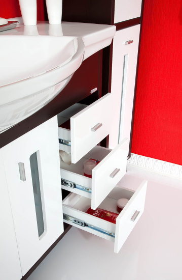 Мебель для ванной Бриклаер Бали 120 венге, белый глянец