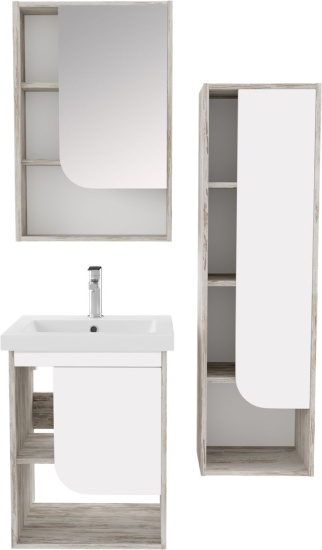 Зеркало-шкаф Runo Сити 50 R, дуб скандинавский