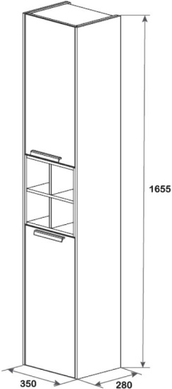 Пенал Roca Lago светлый дуб