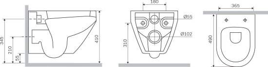 Чаша для унитаза подвесного Am.Pm Spirit V2.0 C701738WH