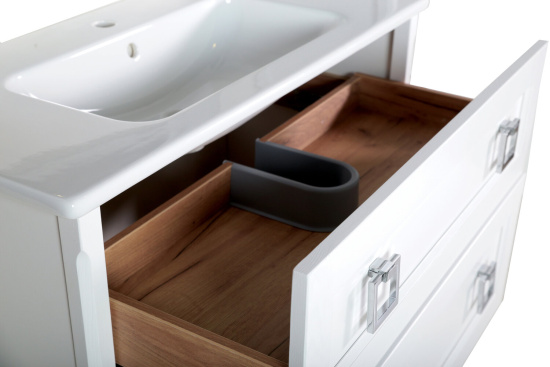 Тумба с раковиной ASB-Woodline Рома 80П подвесная, белая