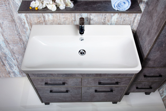 Тумба с раковиной Бриклаер Чили 90 цемент