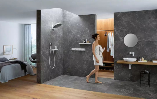 Смеситель для душа Hansgrohe RainSelect 15382700 термостат, белый матовый