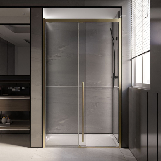 Душевая дверь в нишу Veconi Premium Trento PTD-30G 150 см, профиль золото