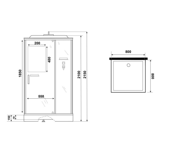 Душевая кабина Niagara Standart ST80/15Q/BL