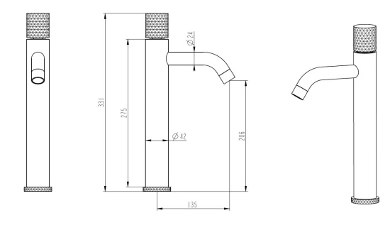 Смеситель для раковины Boheme Stick 122-BB