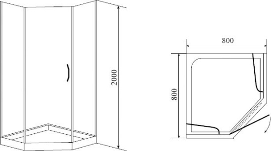 Душевой уголок Timo BY-839 80C с поддоном