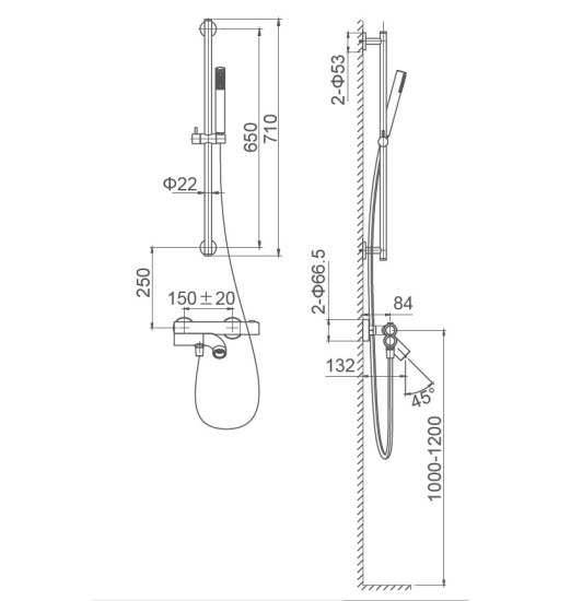Смеситель для ванны Wonzon & Woghand Loop WW-311-00-508 с термостатом
