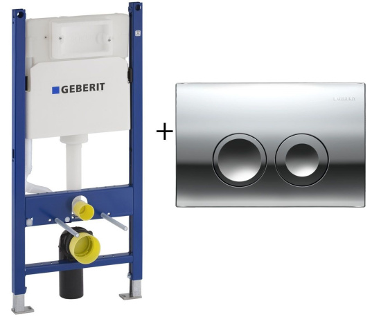 Инсталляция Geberit Duofix Delta 458.163.21.1 с кнопкой + унитаз подвесной  Boheme Mane 970-SET-W