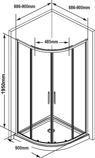Душевой уголок Ravak BLSCP4-90 профиль черный