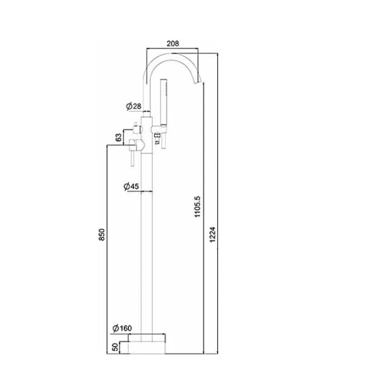 Напольный смеситель для ванны Gappo G3099