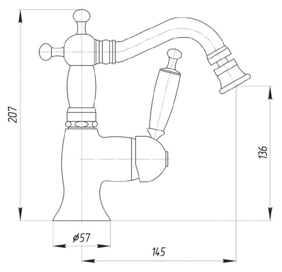 Смеситель для биде Migliore Oxford ML.OXF-6323 Ra