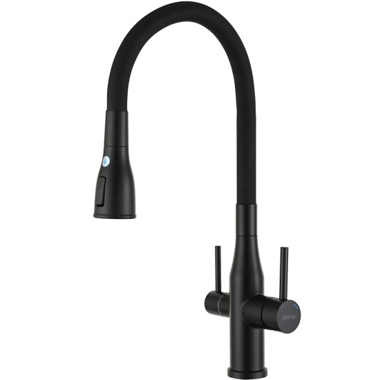 Смеситель для кухни Gappo G4399-66 с подключением к фильтру, черный
