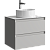 Тумба с раковиной Aqwella 5 stars Geometria 65 подвесная 2 ящика, серый туман, столешница белый мрамор