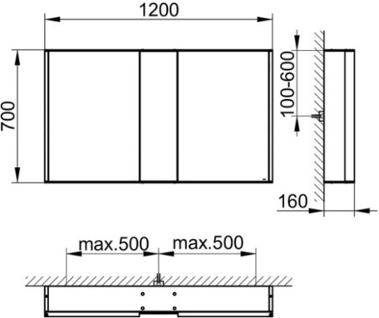 Зеркало-шкаф Keuco Royal Match 120 см, с подсветкой