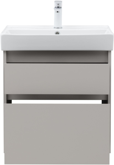 Тумба с раковиной Aquanet Nova Lite 2.0 60 2 ящика, бежевая