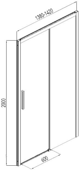 Душевая дверь в нишу Aquanet Pleasure AE60-N-140H200U-BT