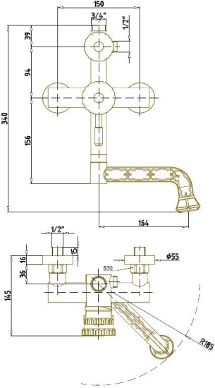 Душевая стойка Bronze de Luxe Windsor 10120PR