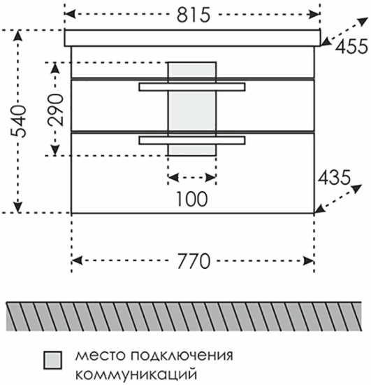 Тумба с раковиной СанТа Калипсо Люкс 80 подвесная 1 ящик