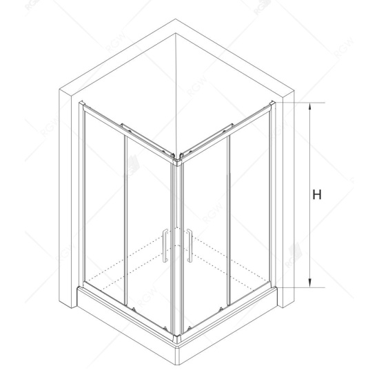 Душевой уголок RGW Classic CL-34B 90x90 профиль черный