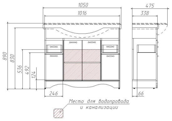 Мебель для ванной Домино Rich 105 белое дерево