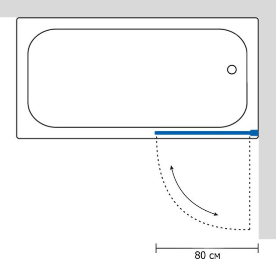 Шторка на ванну GuteWetter Lux Pearl GV-601 правая 80 см стекло бесцветное, профиль хром