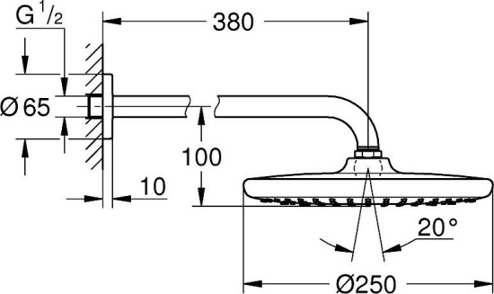 Верхний душ Grohe Tempesta 250 26668000